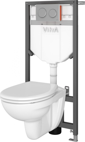 Комплект VitrA Uno 9773B003-7206 подвесной унитаз + инсталляция + кнопка фото 6