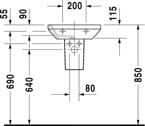 Рукомойник Duravit DuraStyle 070845 фото 3