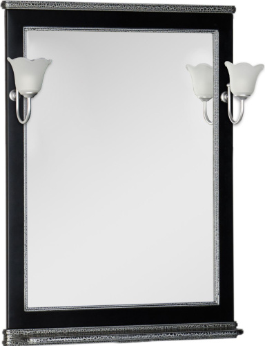 Зеркало Aquanet Валенса 70 черный краколет, серебро фото 5