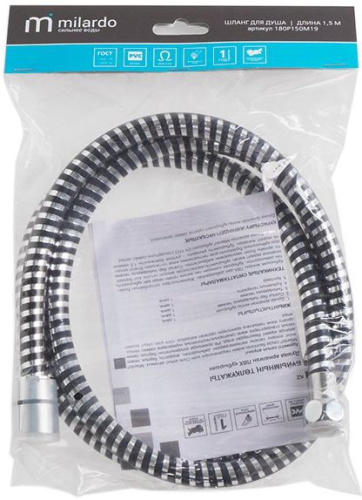 Душевой шланг Milardo 180P150M19 150 см фото 4