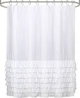 Штора для ванной Carnation Home Fashions Frill RIL180W 180х180 см, white