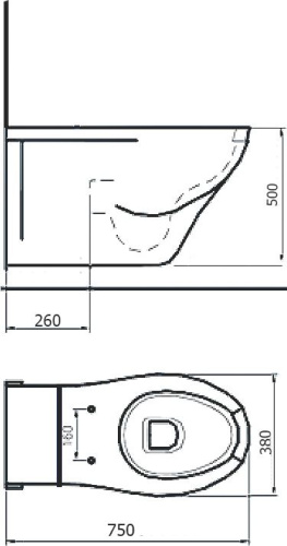 Чаша для унитаза подвесного Nofer H50 фото 2