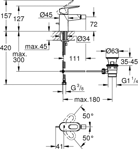 Смеситель Grohe Start Loop 23352000 для биде фото 3