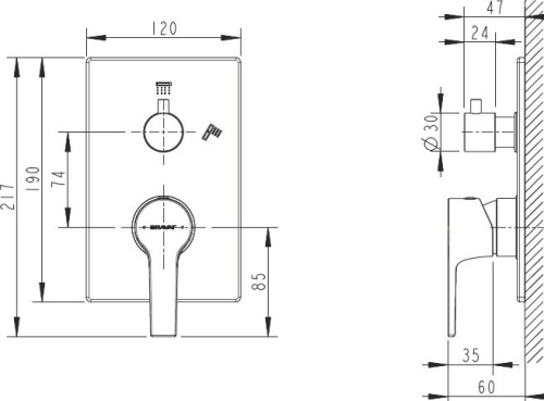 Смеситель Bravat Prolate P69219CP-2-ENG для душа фото 2