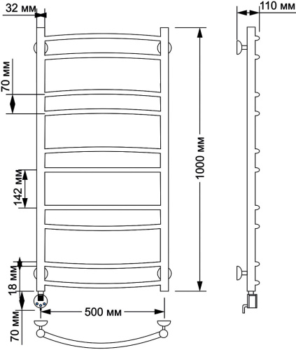 39 780 руб. Полотенцесушитель электрический Secado Милан 2 50х100 (32/18) L фото 3 Полотенцесушитель электрический Secado Милан 2 50х100 (32/18) L фото 3