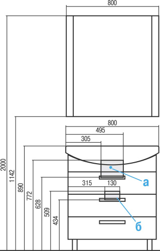 Мебель для ванной AQUATON Ария Н 80 белая фото 6