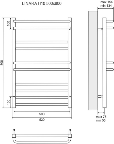 Полотенцесушитель электрический Lemark Linara П10 50x80 фото 4