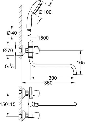 Смеситель Grohe Costa S 2679210A универсальный фото 4