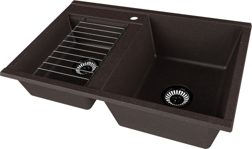 Мойка кухонная AQUATON Делия 78 DBL кофе фото 2