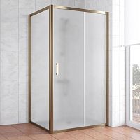 Душевой уголок Vegas Glass ZP+ZPV 100*100 05 10 профиль бронза, стекло сатин