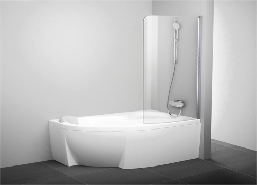 Шторка на ванну Ravak Rosa CVSK1 160/170 R Transparent, профиль блестящий + средство для ванн и душевых кабин фото 2