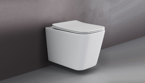 Унитаз подвесной Ceramica Nova Cubic CN1806 с микролифтом, безободковый фото 2