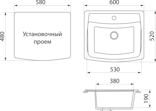 Мойка кухонная DIWO Муром GWS-03 белая фото 2