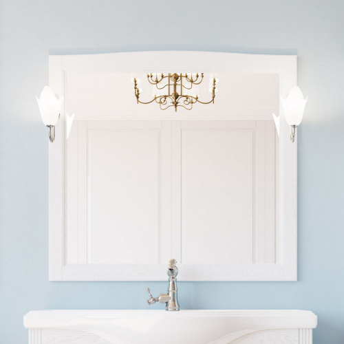 Мебель для ванной ValenHouse Эллина 105 белая, фурнитура хром фото 3