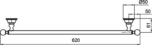 Полотенцедержатель Webert Karenina КА500601065 62 см, бронза фото 2