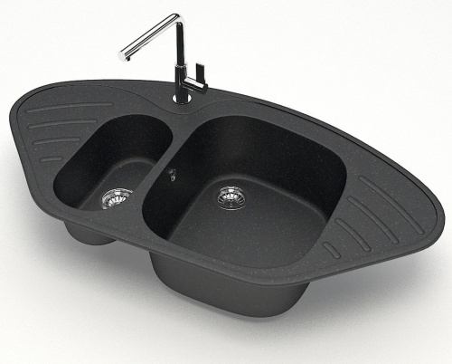 7 040 руб. Мойка кухонная ZETT lab. T023Q004 черная фото 2 Мойка кухонная ZETT lab. T023Q004 черная фото 2