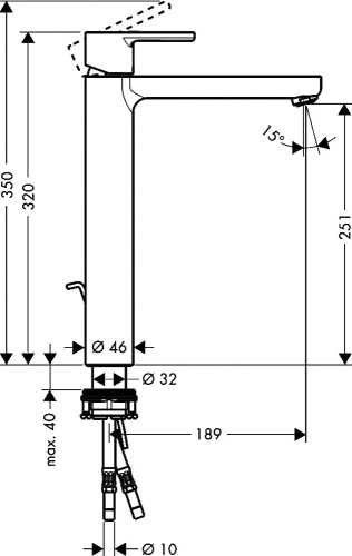 Душевой комплект Hansgrohe Metris S 31460000 + 31022000 + душевой гарнитур фото 6