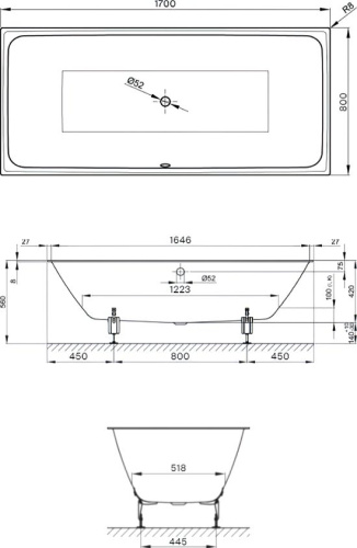 Стальная ванна Bette Loft 170x80 фото 7