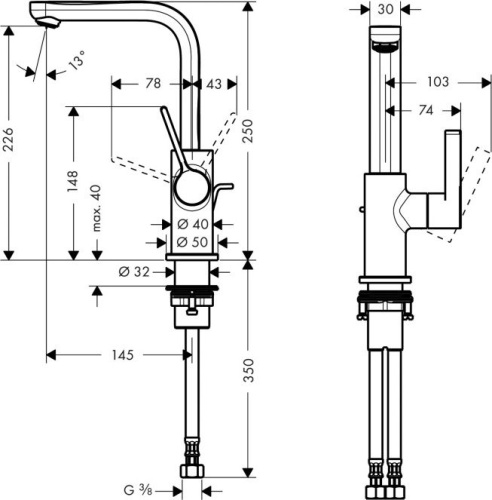 42 170 руб. Смеситель Hansgrohe Metris S 31159000 для раковины фото 2 Смеситель Hansgrohe Metris S 31159000 для раковины фото 2