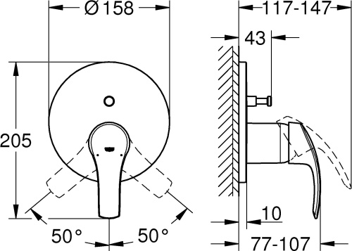 Смеситель Grohe Eurosmart 24043002 для ванны с душем фото 2