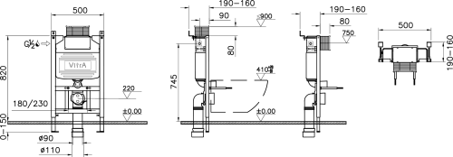 Комплект Унитаз подвесной Vitra Shift 7742B003-0075 с крышкой 91-083-009 + система инсталляции 800-2018 кнопка смыва хром фото 12