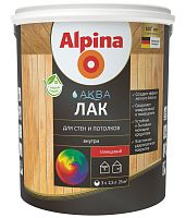 Лак Alpina Aqua акриловый, для стен и потолков, полуматовый