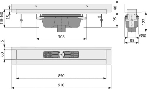 Душевой лоток AlcaPlast APZ1016-850 без решетки фото 2