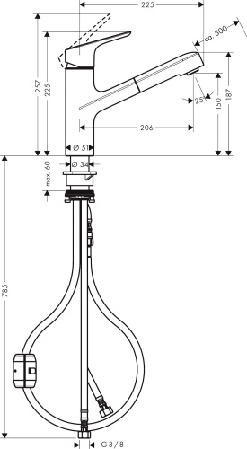 Смеситель Hansgrohe Focus M43 71842000 для кухонной мойки, хром фото 4