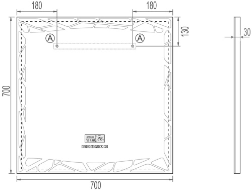 Зеркало Vigo Melissa Media Grey 70 фото 4