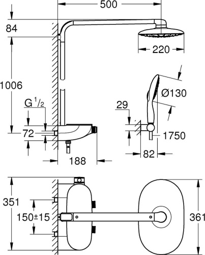 Душевая стойка Grohe Rainshower SmartControl 360 Mono фото 6