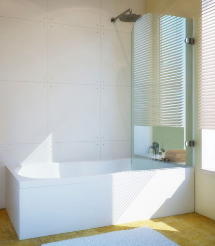 Шторка на ванну GuteWetter Lux Pearl GV-001 правая 60 см стекло бесцветное, фурнитура хром фото 2
