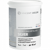 VINCENT DECOR CIRE DECO база Металлизе Серебро, лессирующая декоративная краска (0,8л)