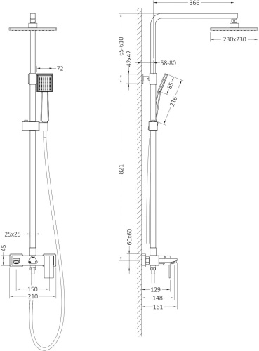 Душевая стойка Timo Selene SX-1030/17 фото 4