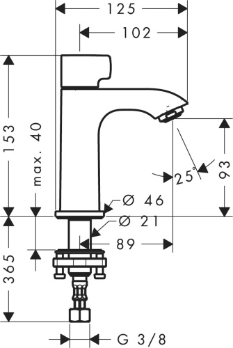 Кран Hansgrohe Metris 31166000 для раковины, хром фото 2