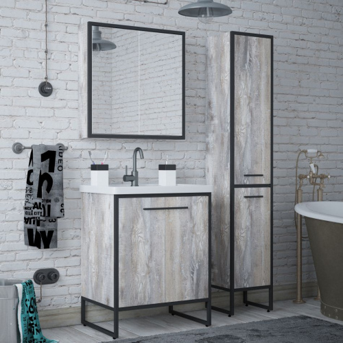 Мебель для ванной Corozo Айрон 70 черный, антик фото 4