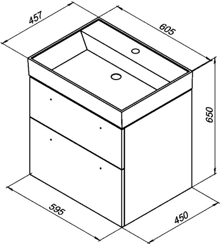 Мебель для ванной Aquanet Nova 60 2 ящика, дуб рошелье фото 6 Мебель для ванной Aquanet Nova 60 2 ящика, дуб рошелье фото 6