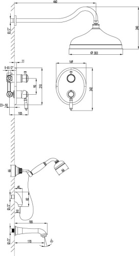 Душевой комплект Lemark Villa LM4822B С ВНУТРЕННЕЙ ЧАСТЬЮ фото 2