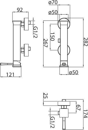 Смеситель BelBagno Mille MIL ESDM CRM для душа фото 2