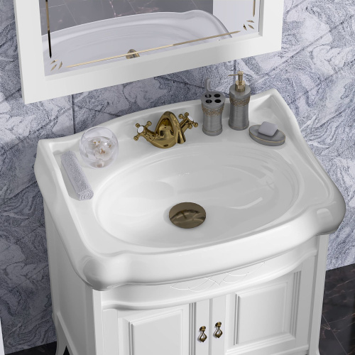 Мебель для ванной Opadiris Лоренцо 80 белая матовая фото 4