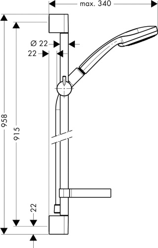 Душевой гарнитур Hansgrohe Croma 100 Multi 27774000 Unica'C фото 3