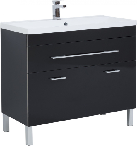 Мебель для ванной Aquanet Верона 100 черная, 1 ящик, 2 двери
