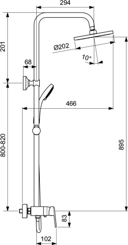 Душевая стойка Vidima Balance BA271AA фото 2