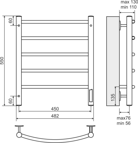 15 933 руб. Полотенцесушитель электрический Terminus Классик П5 450x550 черный Полотенцесушитель электрический Terminus Классик П5 450x550 черный