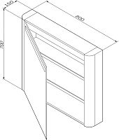 Зеркало-шкаф AM.PM Sensation 80 L светло-голубой