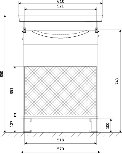 Мебель для ванной 1MarKa Aris 60Н напольная, дуб сонома фото 7