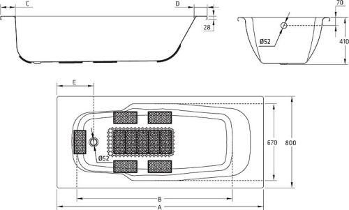 Стальная ванна BLB Atlantica B80J handles 180x80 фото 3