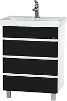 Тумба с раковиной Misty Прима 60 черная эмаль