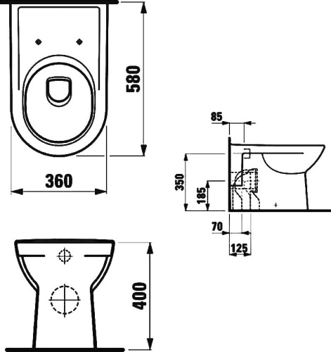 11 120 руб. Унитаз приставной Laufen Pro 2295.1.000.000.1 фото 4 Унитаз приставной Laufen Pro 2295.1.000.000.1 фото 4
