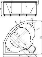 Акриловая ванна Акватек Сириус SIR164-0000002 160x160 вклеенный каркас