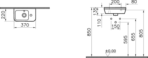 Комплект Рукомойник VitrA Integra 7091B003 + Смеситель VitrA Solid S для раковины фото 5